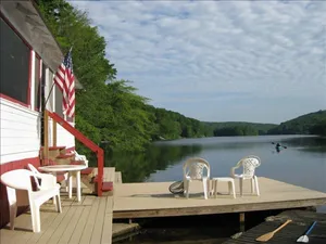 Image of Lakeside cottage ON the water with beautiful views up the lake!
