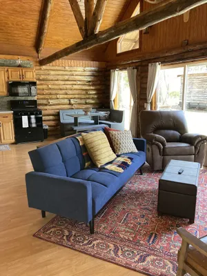 Image of Newly remodeled log cabin next to beautiful Wisconsin River- Rivers Edge Cabin