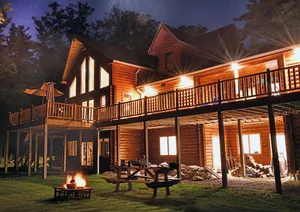 Image of Beautiful Private Lakefront new Log Home