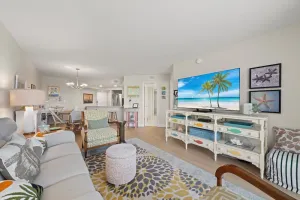 Image of Completely renovated one bedroom on the beach, 65' Samsung TV tennis, pool.