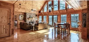 Image of Expansive Lake Front Log Cabin\/Easy Walk to Private!