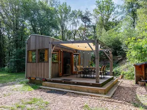 Image of Beautiful tiny house with hottub in the woods
