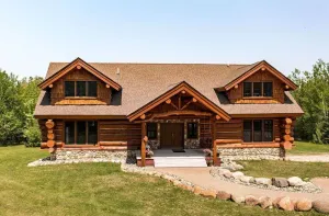 Image of Rustic log home with lots of room to relax.