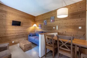 Image of 50m from resort center, 3rd floor, view ski slopes, balcony, tv, 26m², Montchavin La Plagne
