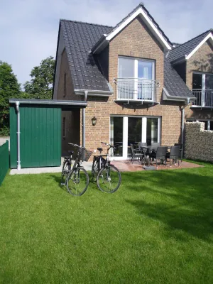 Image of modern, central, quiet area New semi-detached house with a view of the countryside