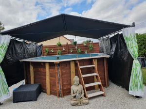 Image of Studio with heated above-ground pool & private SPA 1.30 from Paris