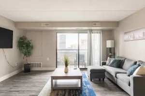 Image of 5 MINS TO LITTLE CAESARS ARENA, FORD FIELD & FOX THEATER Modern 2 bed suite