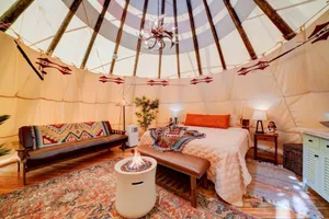 Image of Chief's Lodge · Luxury Glamping Teepee w\/King Bed on private Mtn!