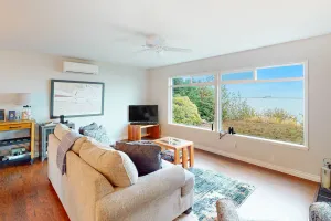 Image of Oceanfront, bluff-top home with Ediz Hook view, prime location, fireplace