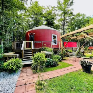 Image of Soak in the Hot Tub at Jamie's Yurt! A Blue Ridge Parkway gem, moments from I-77