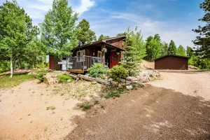 Image of Breathtaking Pike's Peak View from Adorable Mountain Cabin