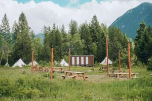 Image of King Tent w\/ Shared Bathroom - Stay with us by the Crown of the Continent.
