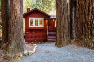 Image of Redwood Retreat! Redwoods! Walk to River!! Hot Tub!! BBQ! Central Air!!