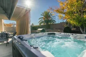 Image of Polished Vegas 4BR Pool House w\/ Retro Arcade