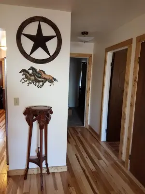 Image of Furnished with a western decor and many antiques, yet has modern amenities.