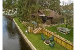 Image of Private River Frontage Cabin! 🌲🚣‍♂️ Paddle, Float, and Relax to Burt Lake!