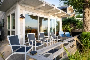 Image of Modern Beach House with Beautiful Lake Michigan