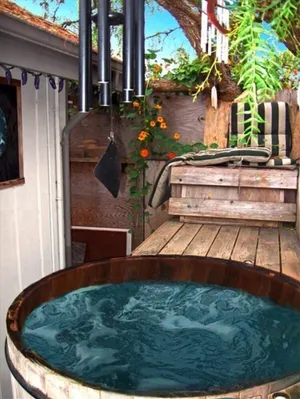 Image of Romantic Retreat.  Soak in the hot tub or lie on loft bed;  listen to the surf.