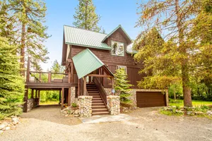 Image of Riverfront cabin with large deck, gorgeous view, woodstove, & quiet location