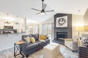 Image of Downtown dog-friendly home with enclosed backyard, lawn, basketball hoop, W\/D
