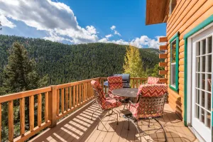 Image of Beautiful Log Cabin Nestled in the Mountains, Hot Tub Under the Stars