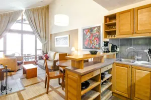 Image of One bedroom apartment with fireplace and balcony