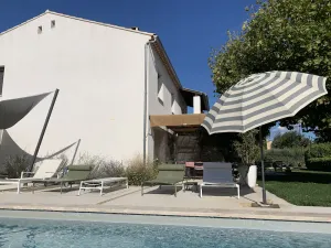 Image of Contemporary air-conditioned villa with heated pool