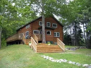Image of Cozy & Well Equipped Log Cabin on Secluded Pond in Bar Harbor near Acadia NP