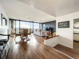 Image of App facing the harbor with balcony, near pier for Chausey and Jersey