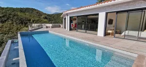 Image of Architect-designed villa, heated infinity pool, stunning view, WLAN