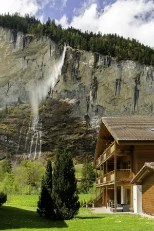Image of Alpine retreat in the \"valley of the waterfalls “ with breath-taking views