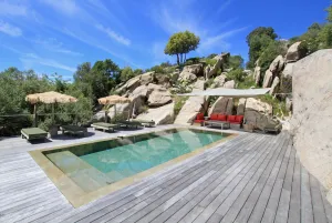 Image of Magnificent luxury villa with mirror pool.