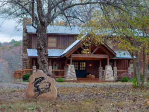 Image of Cozy, upscale cabin with best view and fishing on the river!