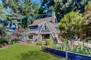 Image of Gorgeous bay front gem with decks, grill, fireplace, wood stove, & private sauna