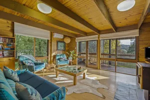 Image of cosy, fireplace, outdoor bath