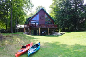 Image of Water front log home