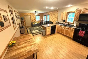 Image of \"The Barn”. A cozy cabin feel.
