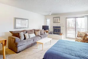 Image of Simple & Lovely Studio with Wood Fireplace, WiFi & Mountain View Balcony