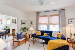 Image of Luminious historic home bursting with color