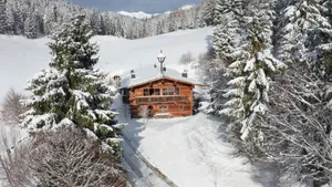 Image of Luxury old wood mountain chalet in a sunny secluded location with gym, sauna & whirlpool