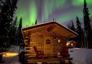 Image of 1 Bd. Deluxe Log DRY Cabin| Views Northern Lights!