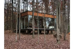 Image of Modern Glass Retreat -All the modern amenities in a secluded forest setting