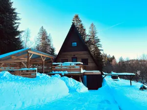 Image of Chalet du Fayard in Belfahy, private Jacuzzi and view of the Vosges mountains
