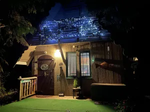 Image of twilight eclipse cabin,private trail to the creek,fire pit.