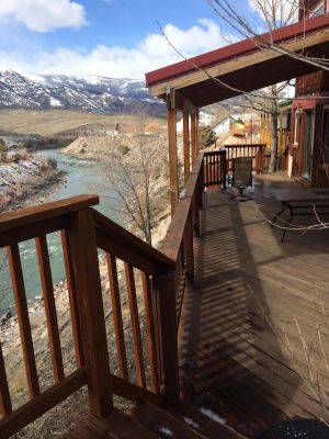 Image of Grizzly Den -  Above the River! Yellowstone mountain views and Air Conditioning!