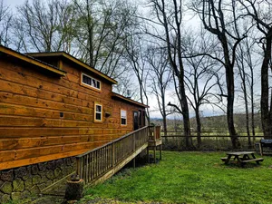 Image of Luxury Cabin on the River Surrounded by Stunning Mountain Views!