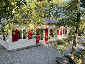 Image of House under the oaks with a pool, peace, and serenity
