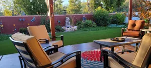 Image of Luxurious Backyard Living at charming Adobe brick home