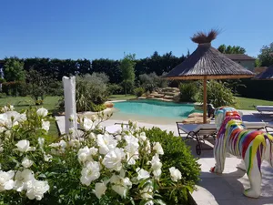 Image of Provencal country house with heated freeform pool