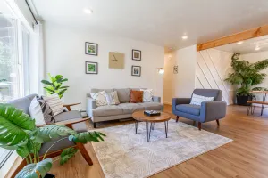 Image of A serene, blissful home w\/ a spacious backyard